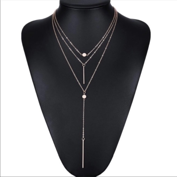 3 tier gold color necklace - Picture 3 of 4